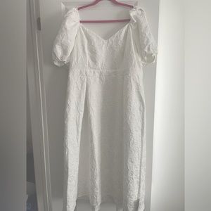 ASOS CURVE bridal puff sleeve dress in white
